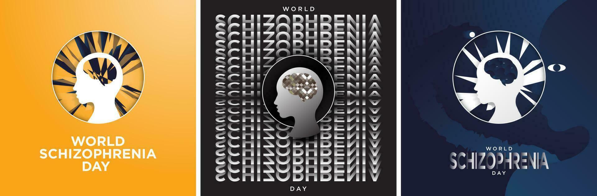 World Schizophrenia Day Poster Set 23907854 Vector Art at Vecteezy