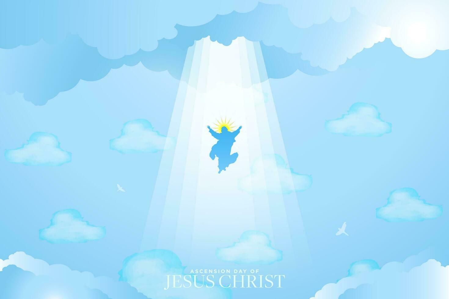 Ascension day of Jesus Christ on Blue Sky vector