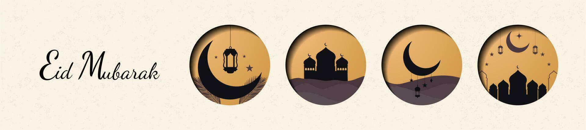 eid Mubarak minimalista encabezamiento vector