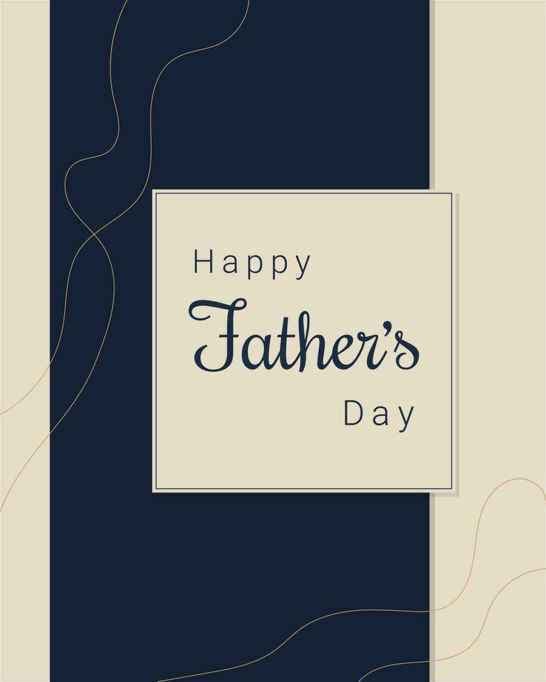 Happy Fathers Day. Greeting card dark blue color. vector