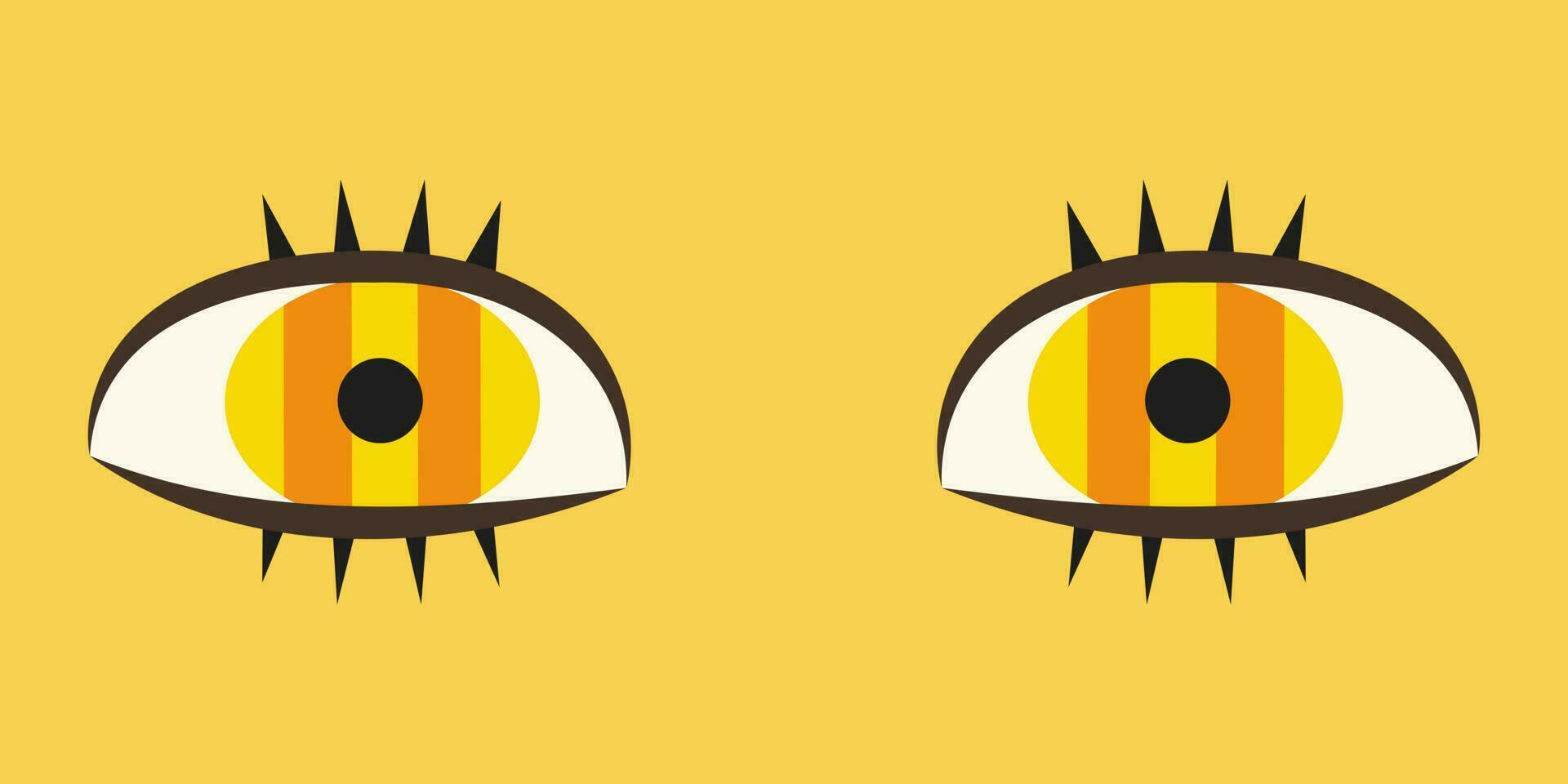 amarillo ojos en dibujos animados estilo. vector