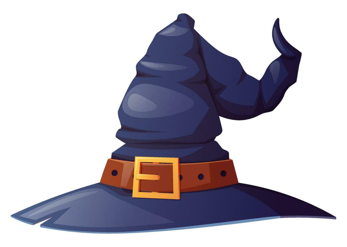 Hat of a witch, wizard on an isolated background. Cartoon vector illustration