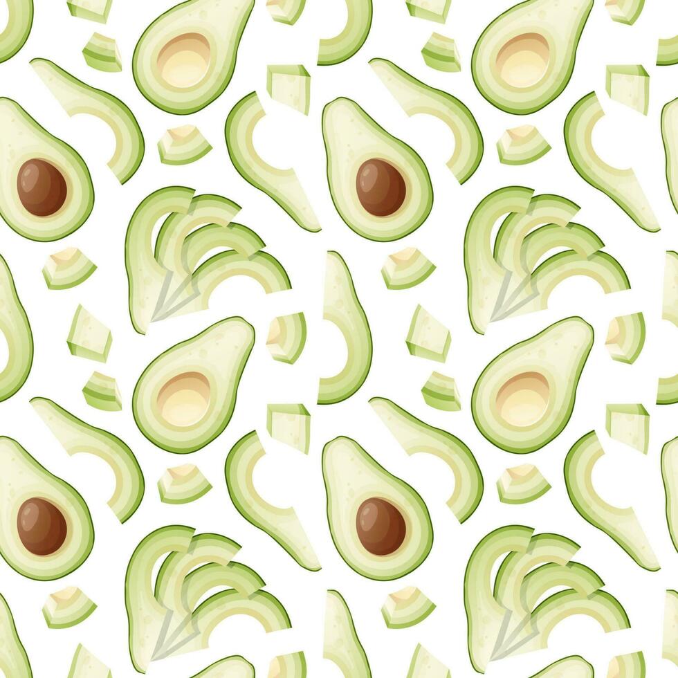 sin costura modelo con verde aguacate rebanadas tradicional mexicano alimento. delicioso sabroso producto. textura para tela, fondo de pantalla, restaurante papel y menú vector