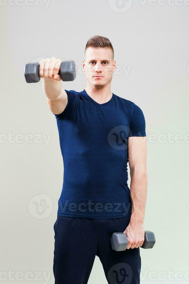 A man doing physical exercises photo