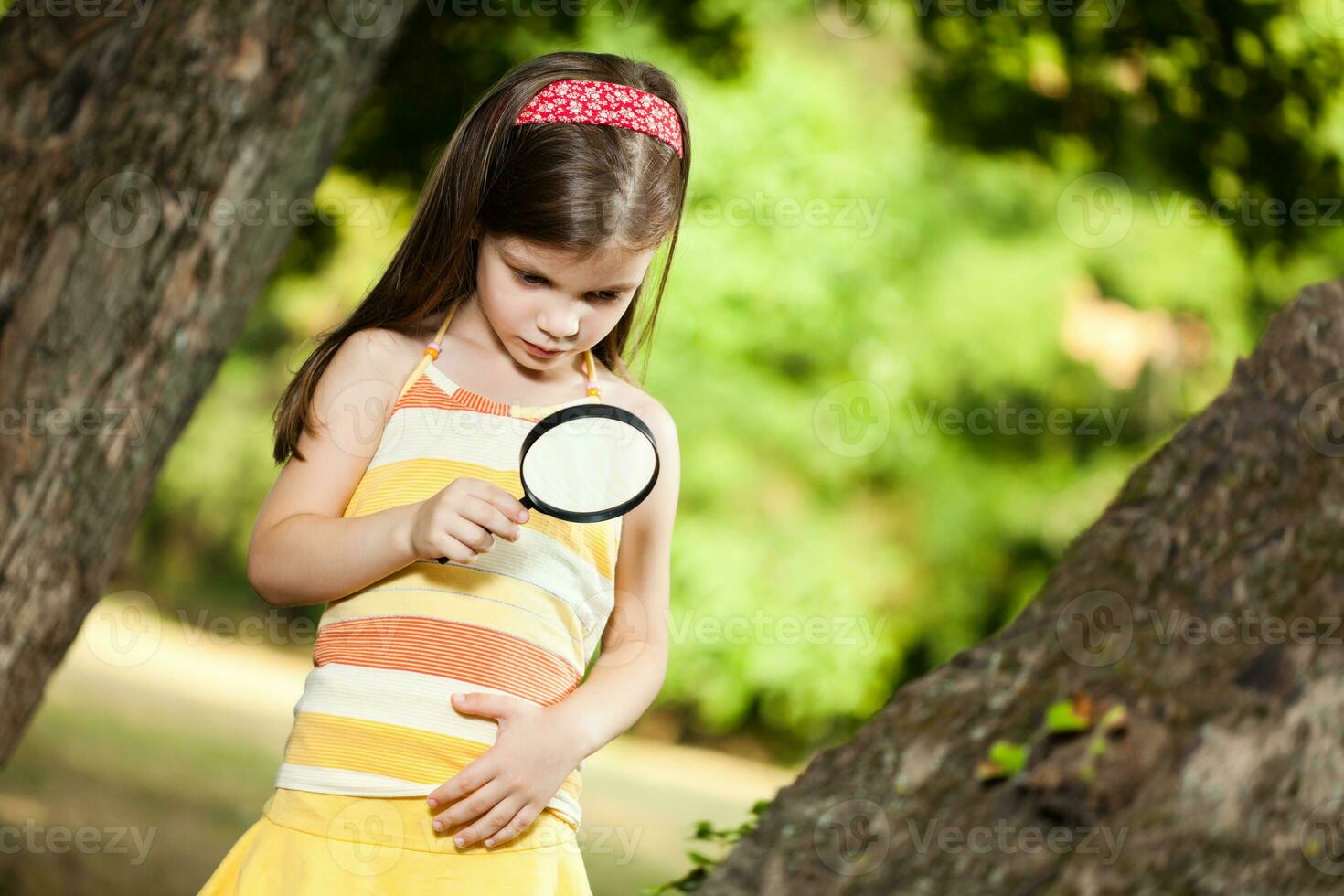 A young curious girl photo