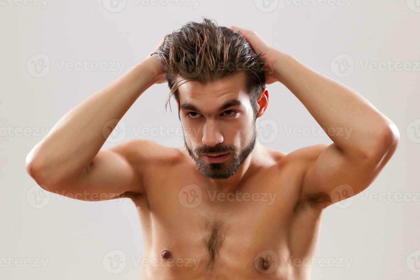 A man who takes care of himself in the morning photo