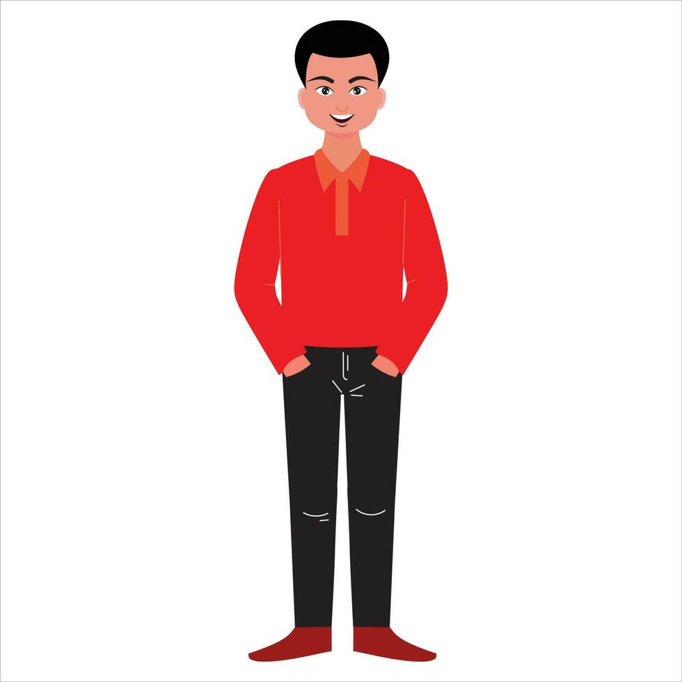 Young man character design for animation vector