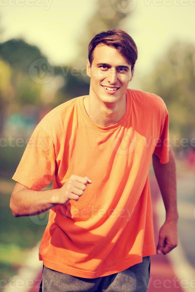 A man doing physical exercises photo