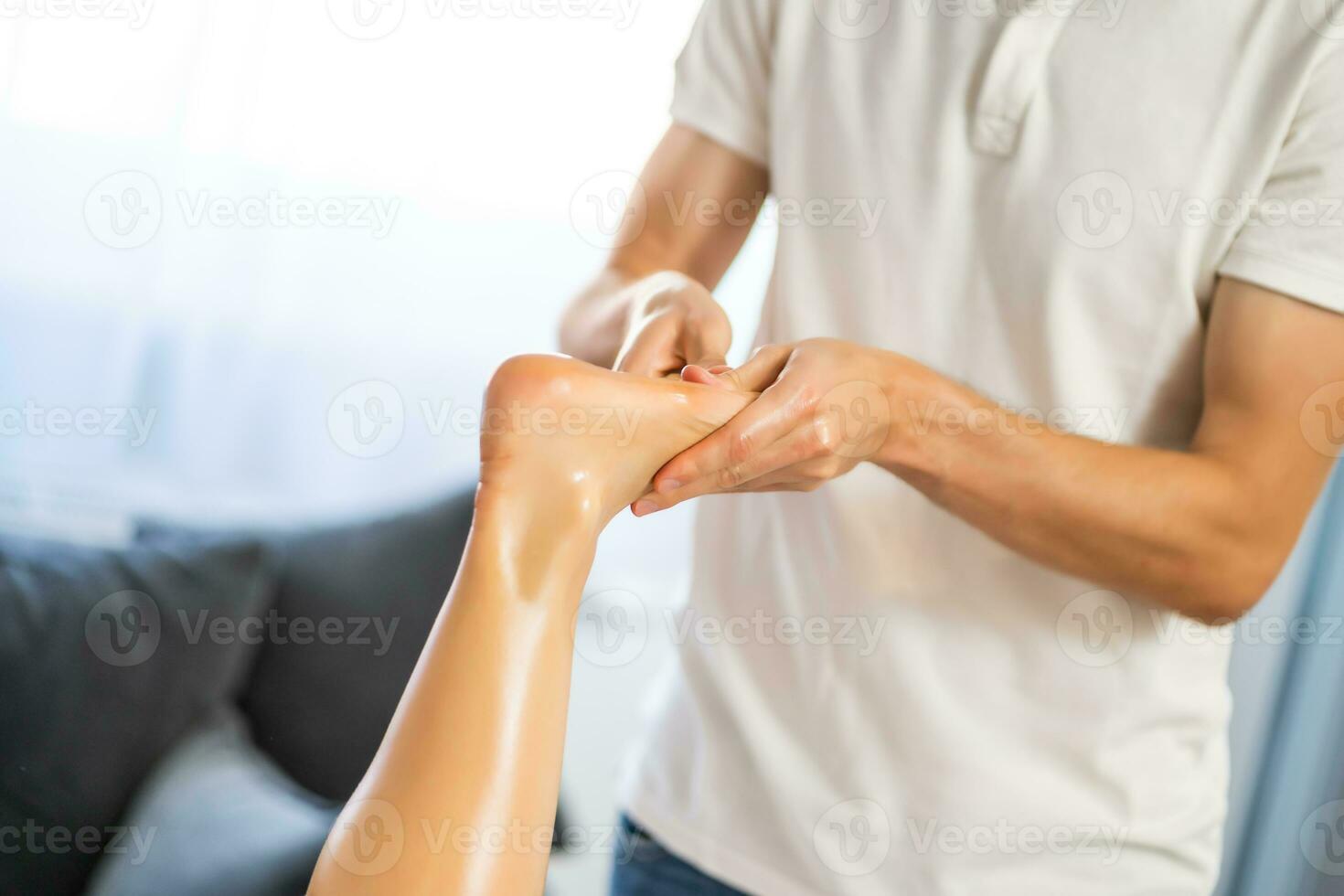 Woman enjoying a massage photo