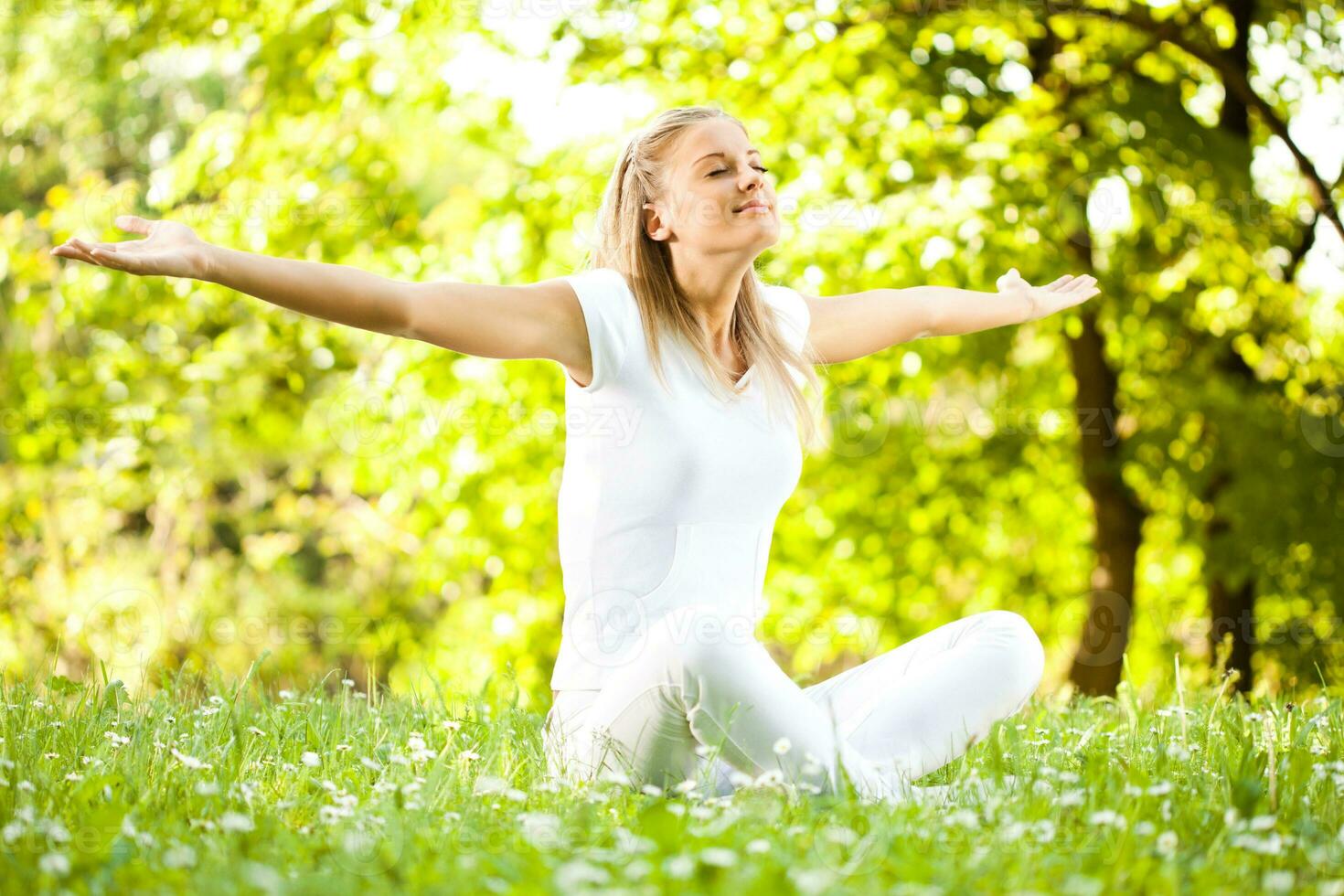 Woman spending time outdoors photo