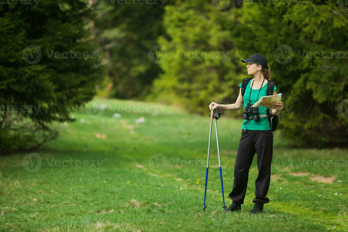 A woman hiking photo