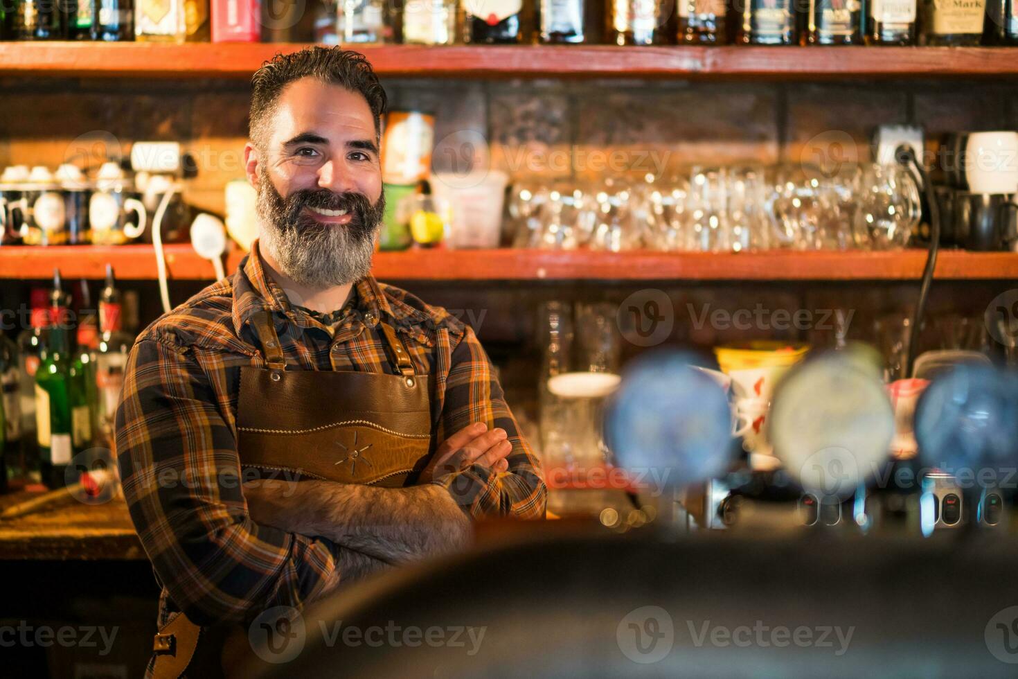 Portrait of a man who works as a bartender photo