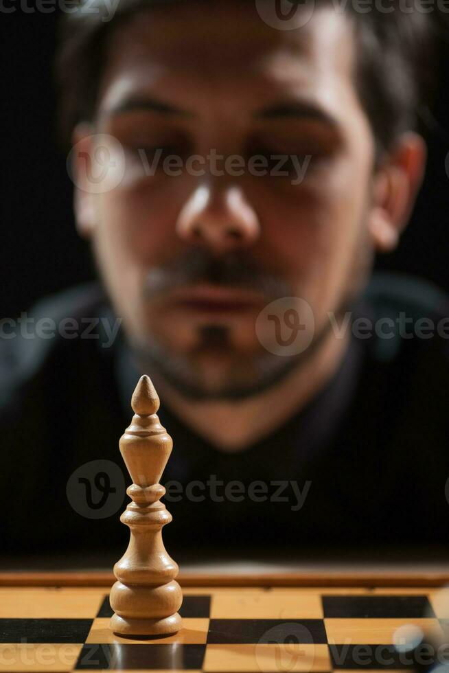A man playing chess photo
