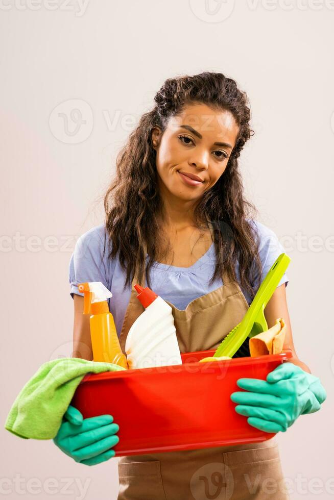 Portrait of a professional maid photo