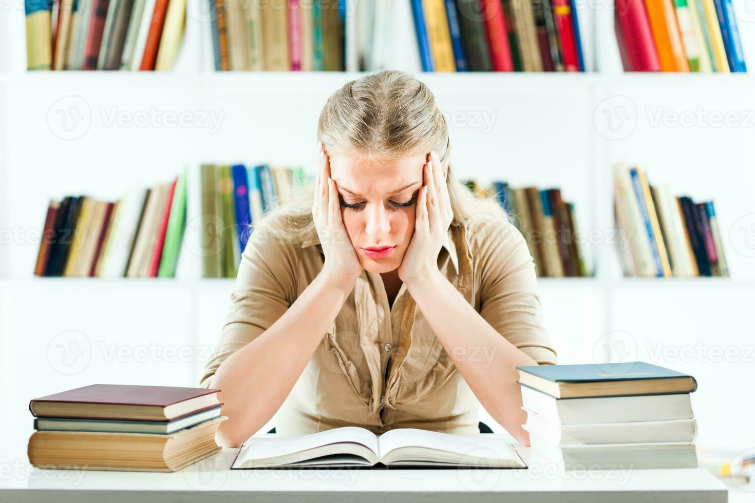 A woman at the library photo