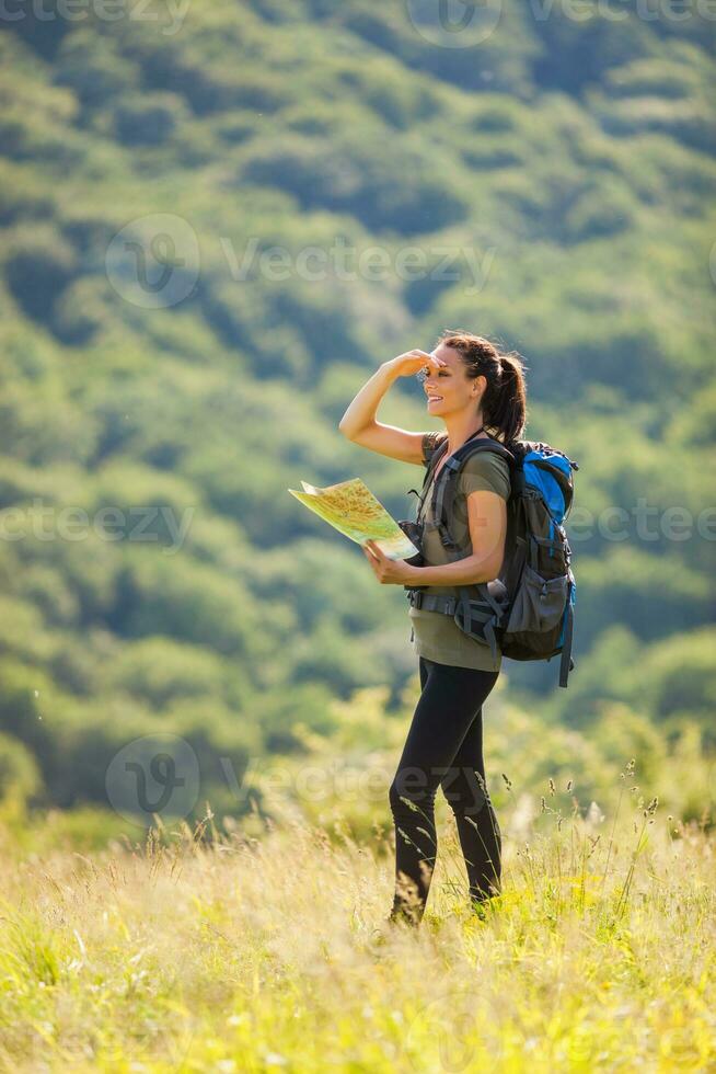 A woman hiking photo