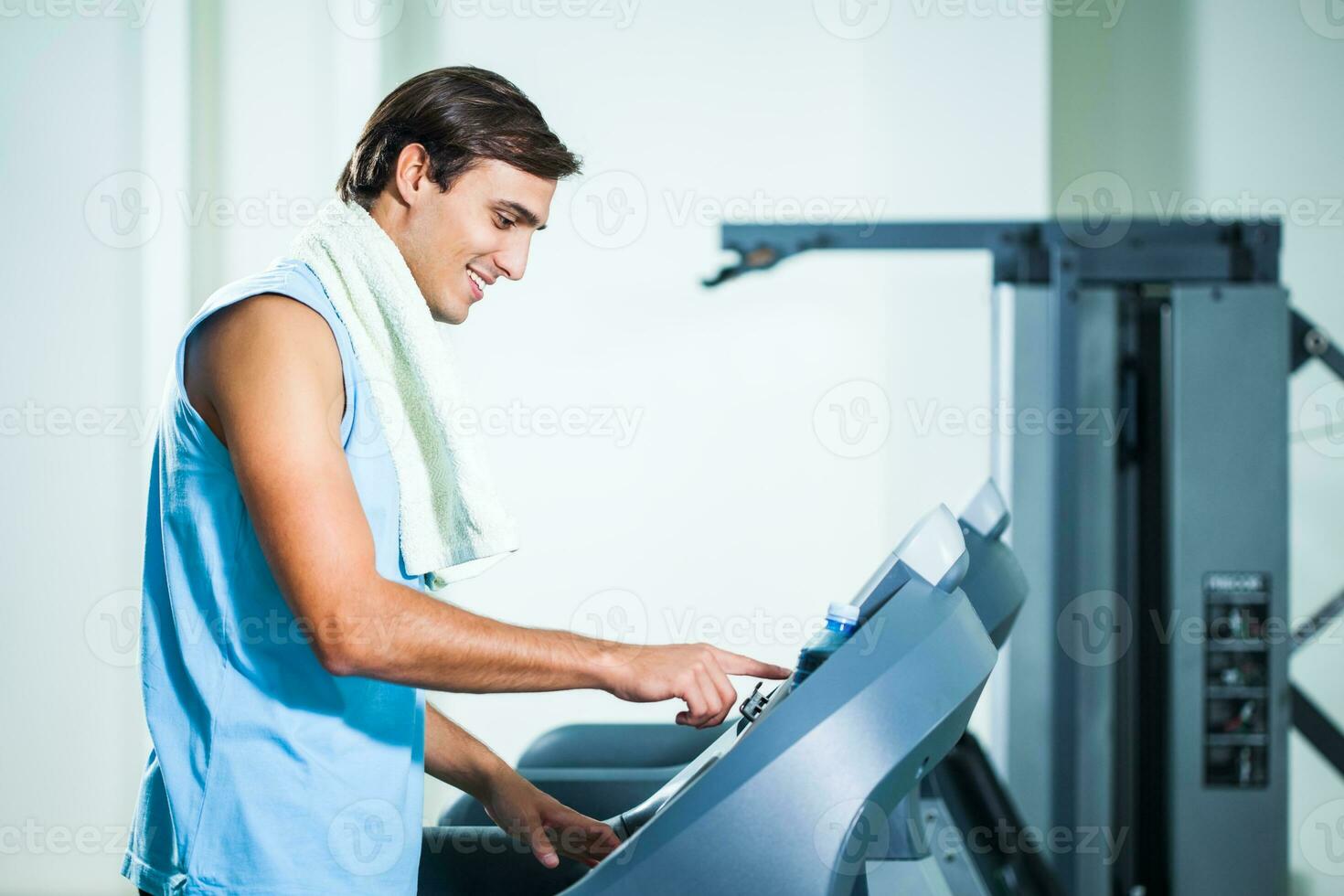 A man doing physical exercises photo