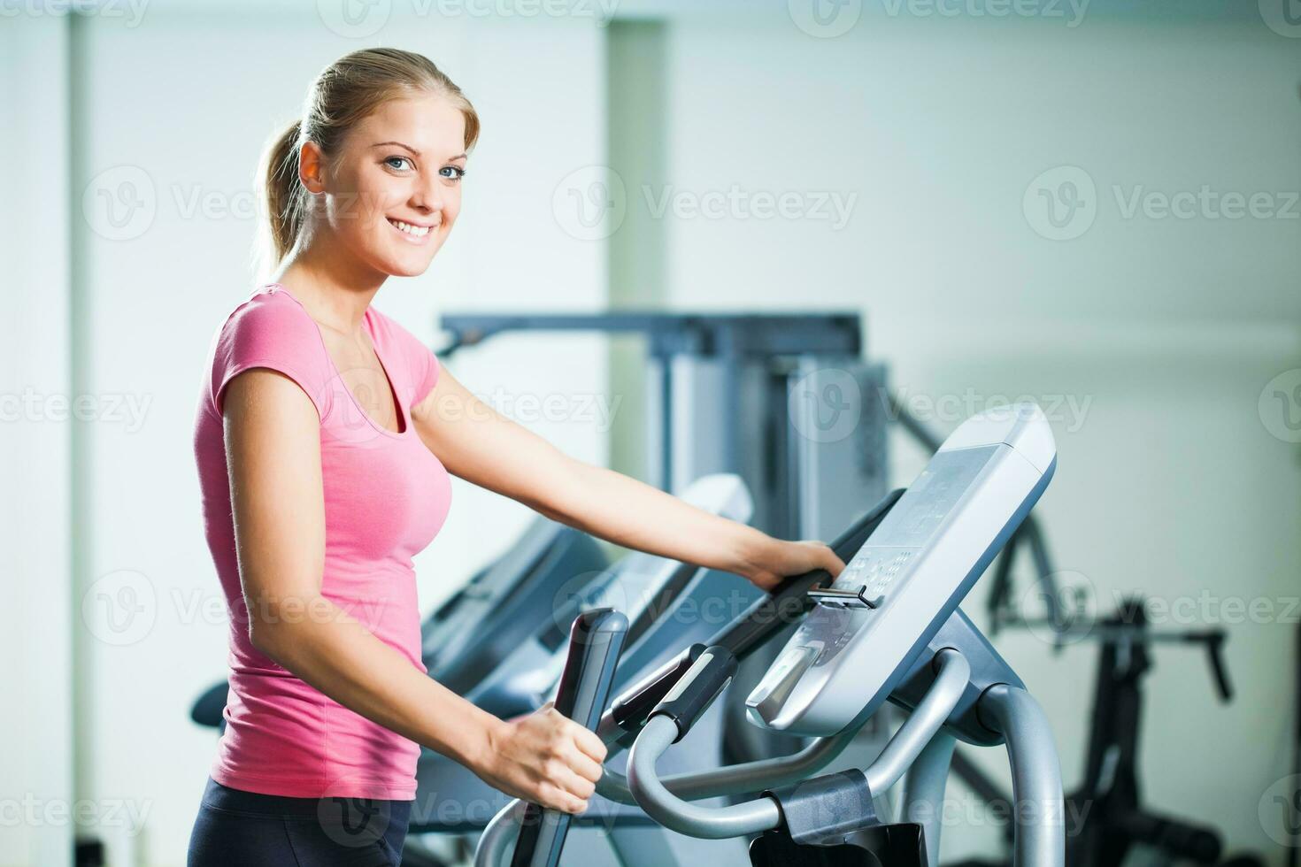A woman doing physical exercises photo