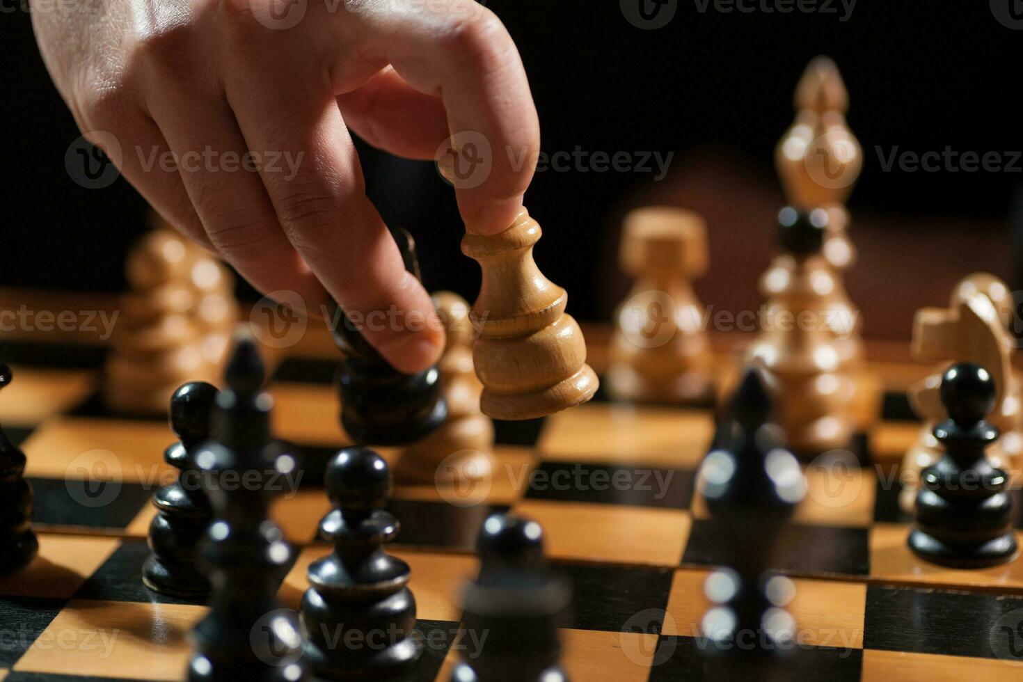 A chess board close-up photo