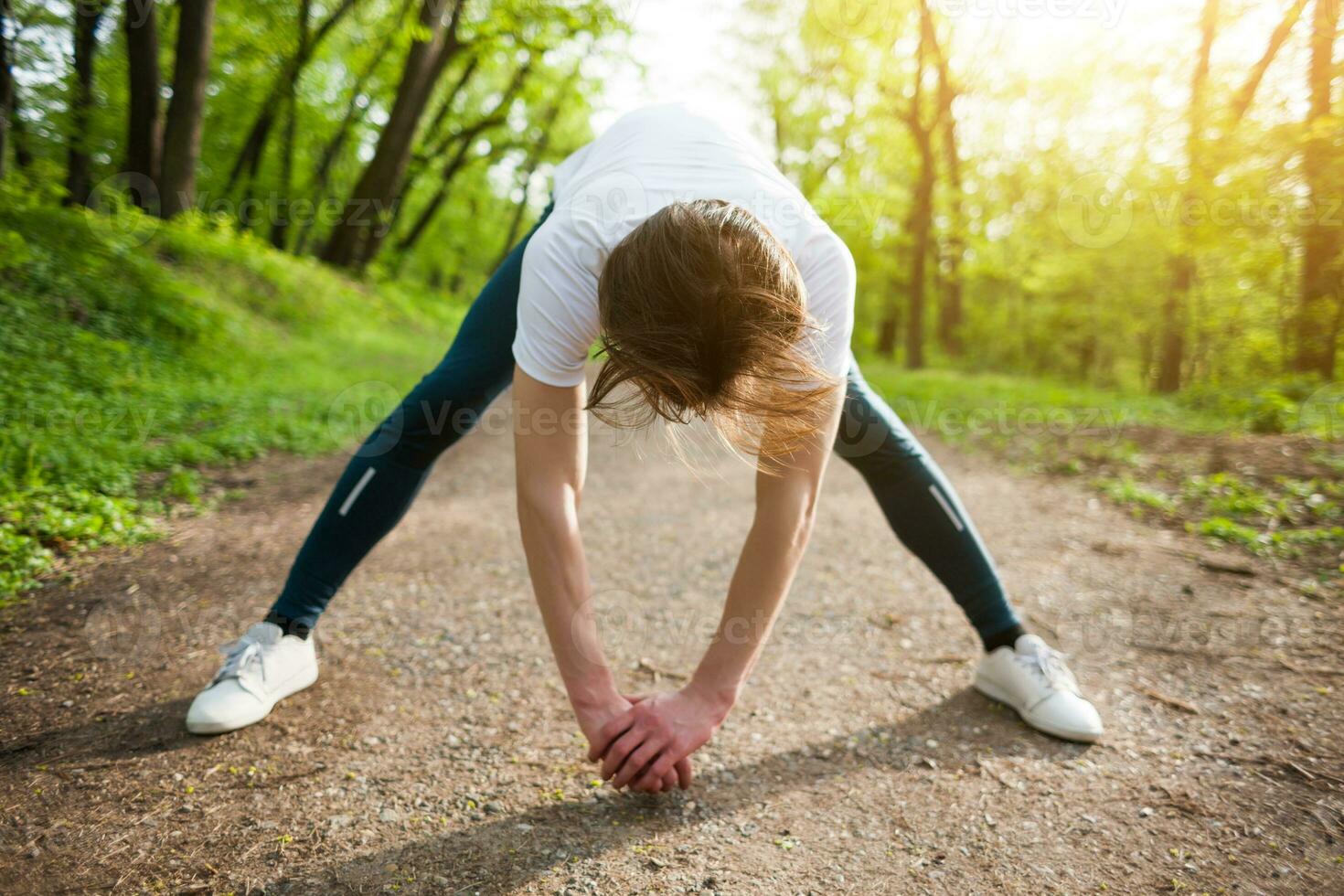 A man doing physical exercises photo