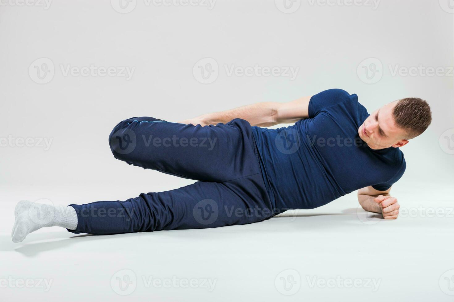 A man doing physical exercises photo