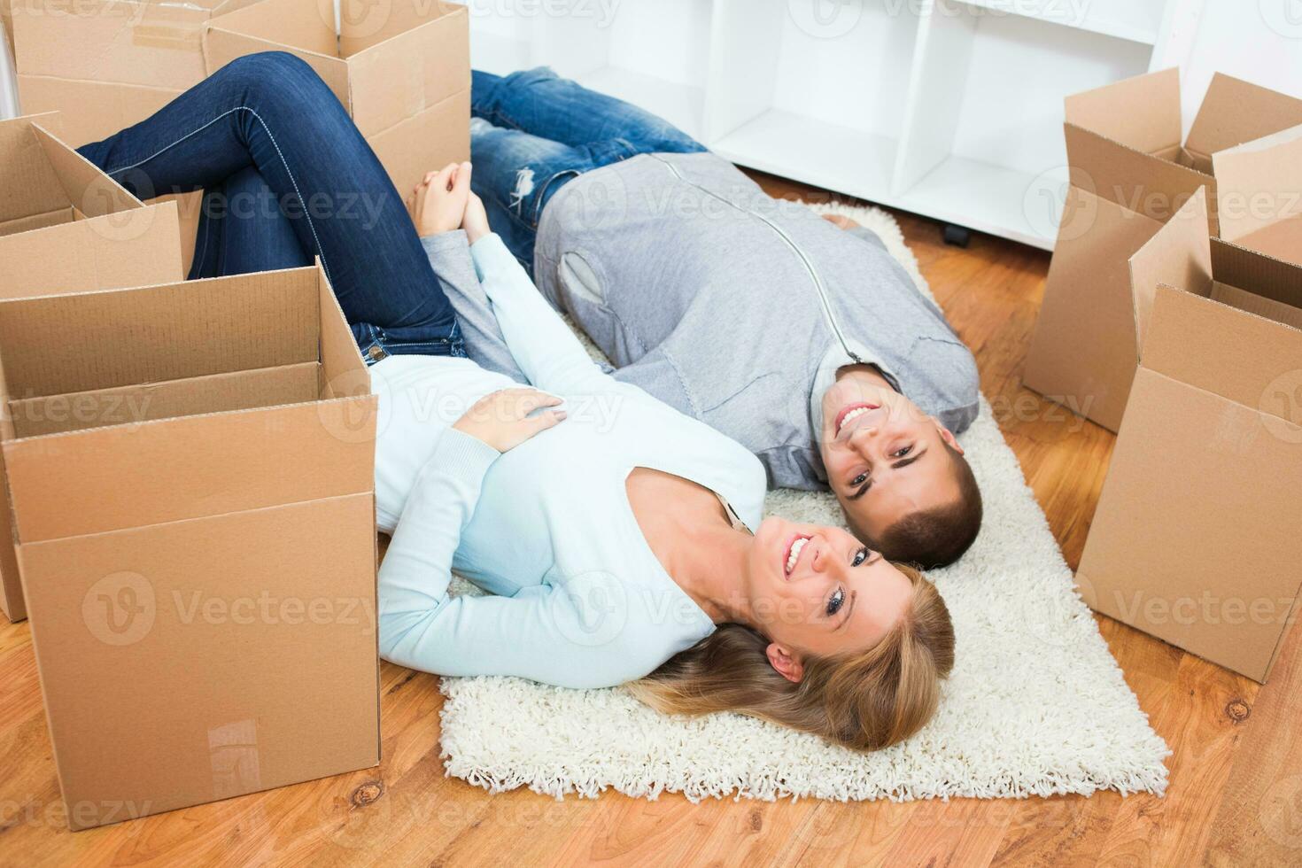 A couple enjoying their new home photo