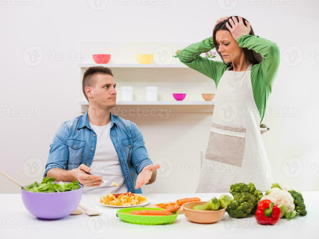 A couple eating together photo