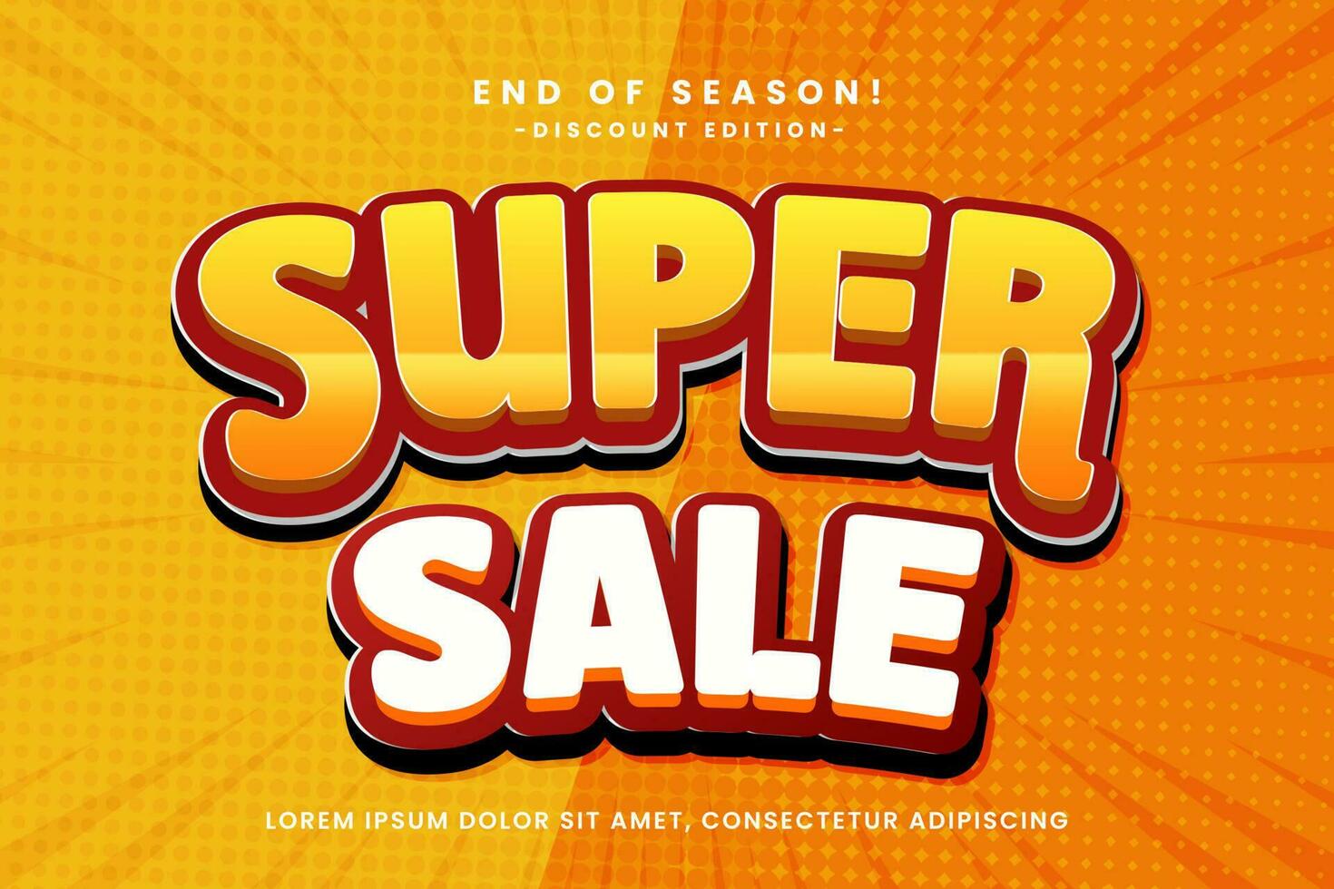 Vector Text Effect Super sale header or title promotion product or services, You can make a good and attractive promotion with this design