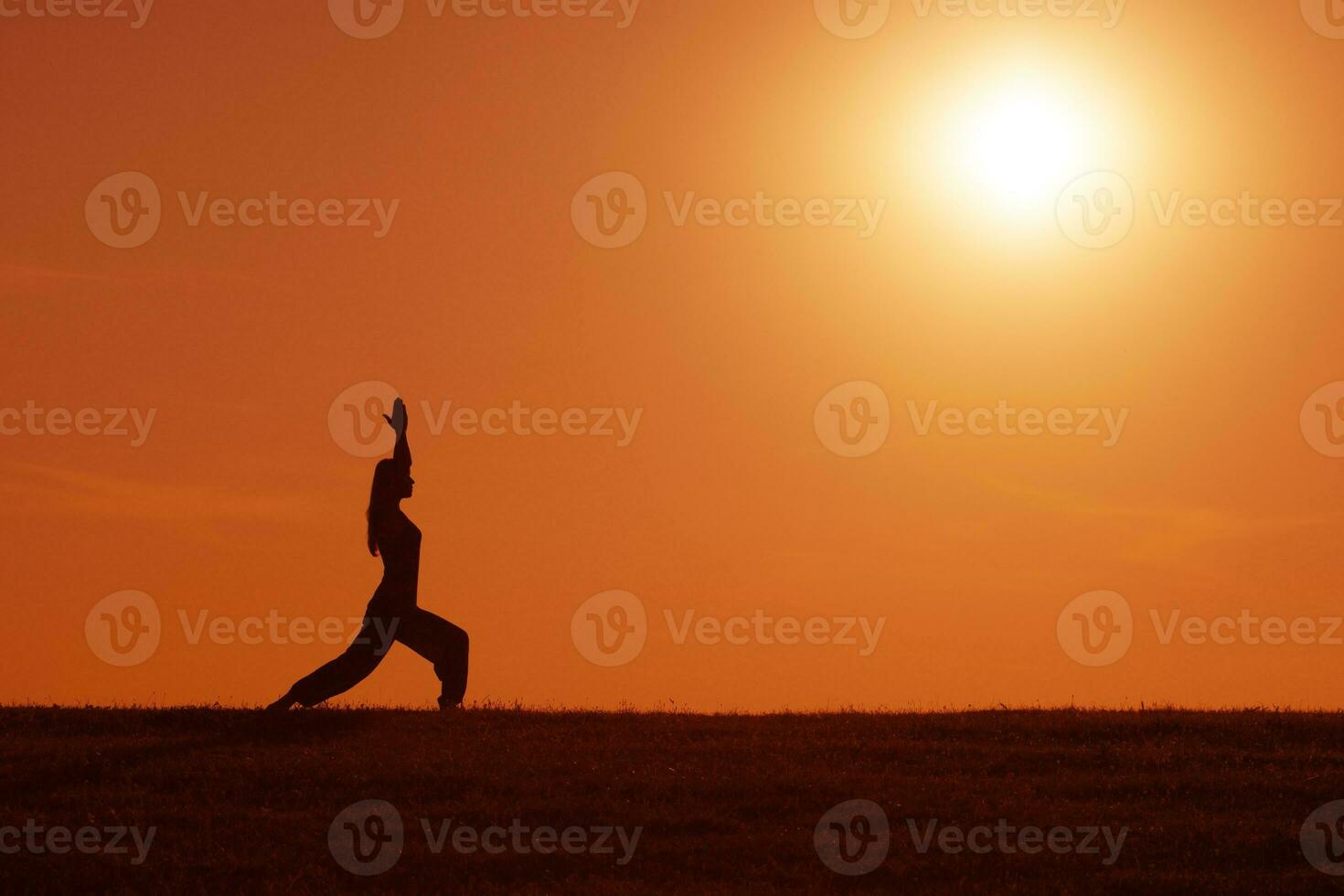 A woman doing physical exercises photo