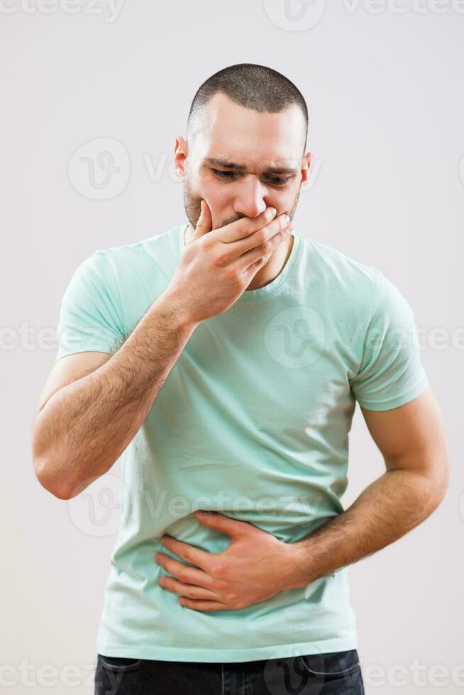 A man with green tshirt photo