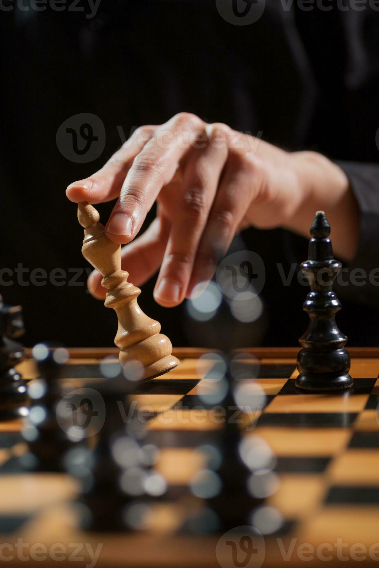 Close Up Of Chess Board Pieces With Player Hand Moving Chess Piece Creating  Shadow Free Stock Video Footage Download Clips Education