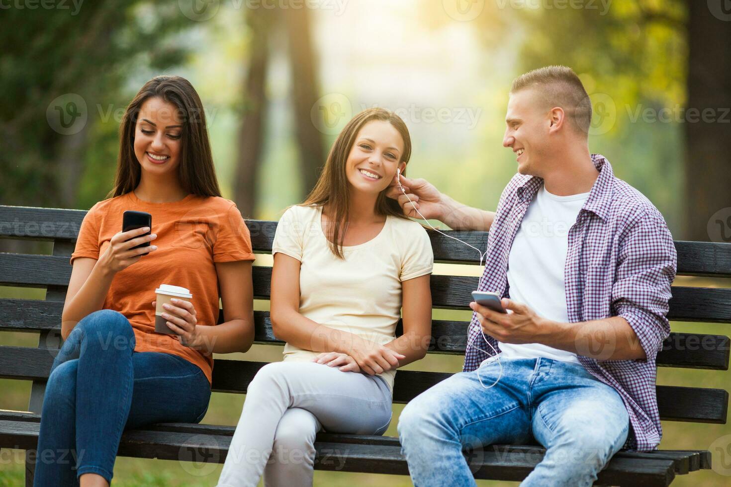 Friends spending time outdoors photo