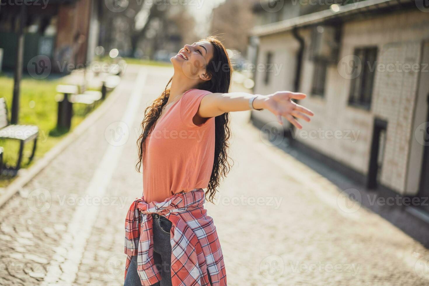 A happy young woman photo