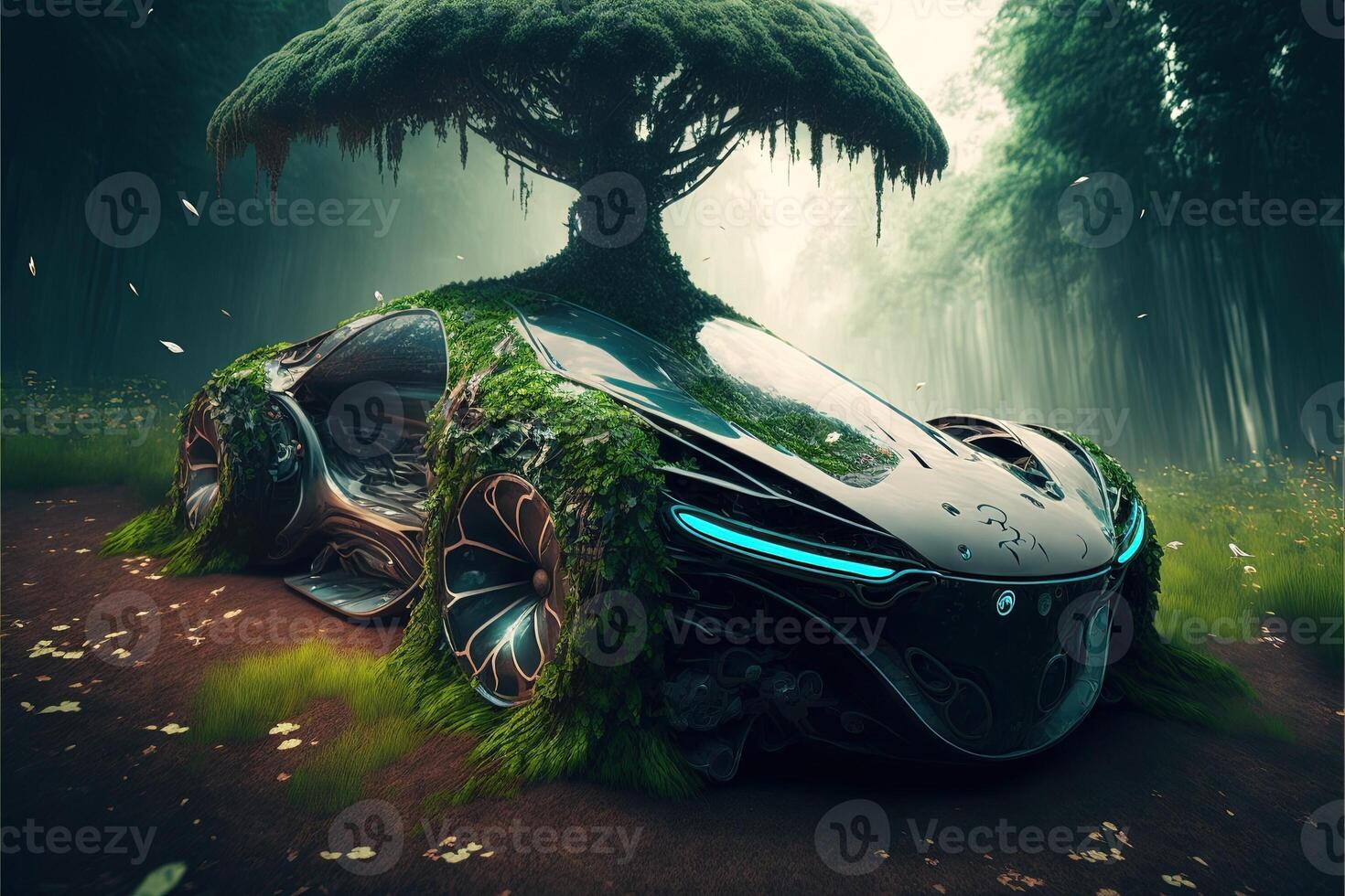 eco car of the future illustration photo