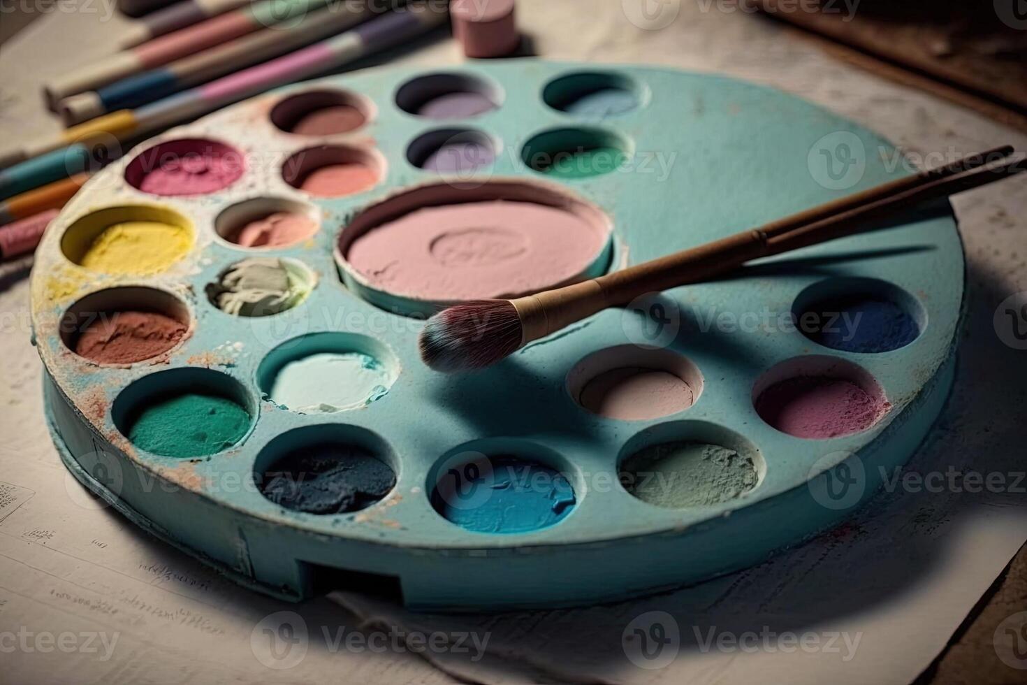 artista paleta de pastel colores de primavera ilustración generativo ai foto