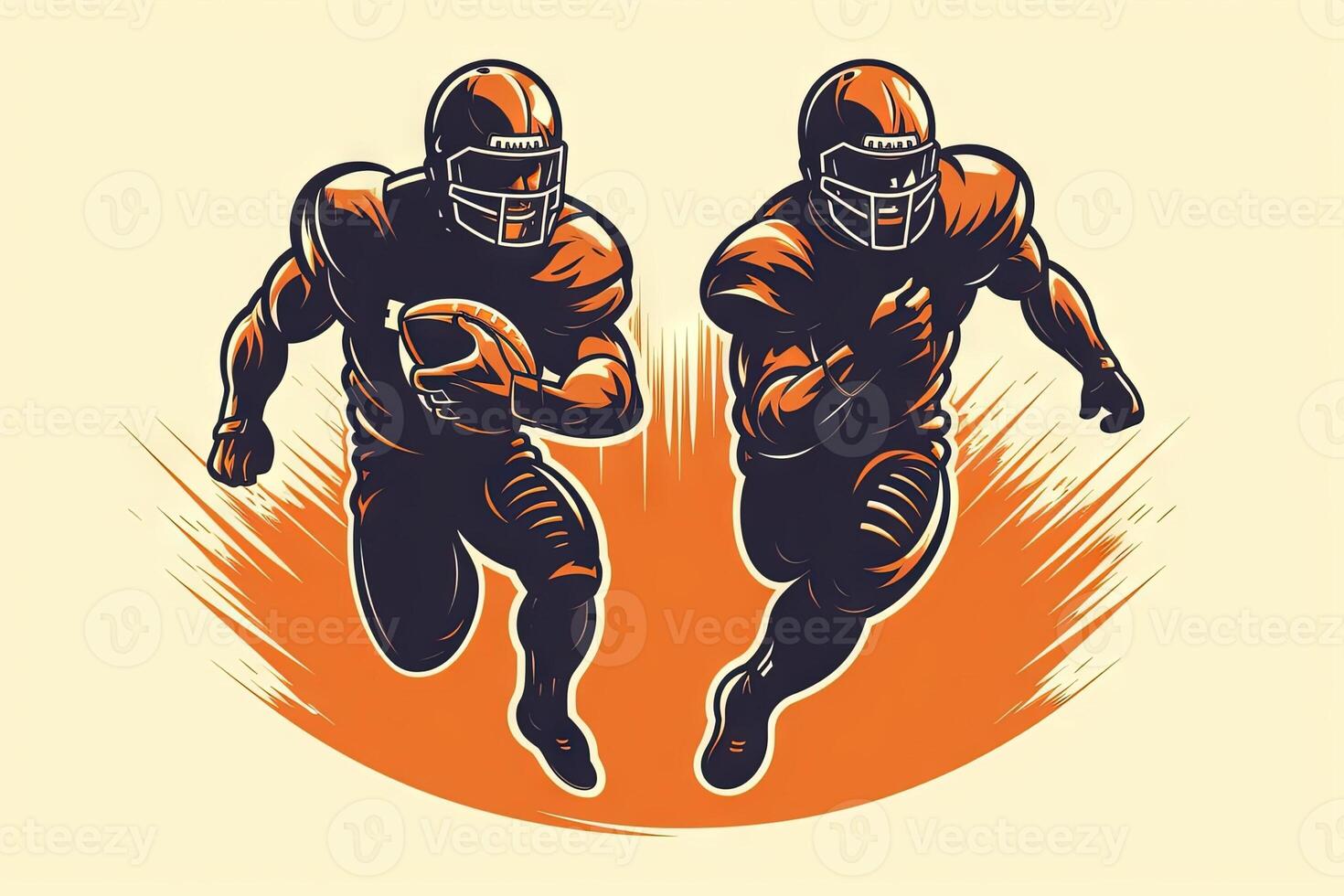 People playing american football icon illustration photo
