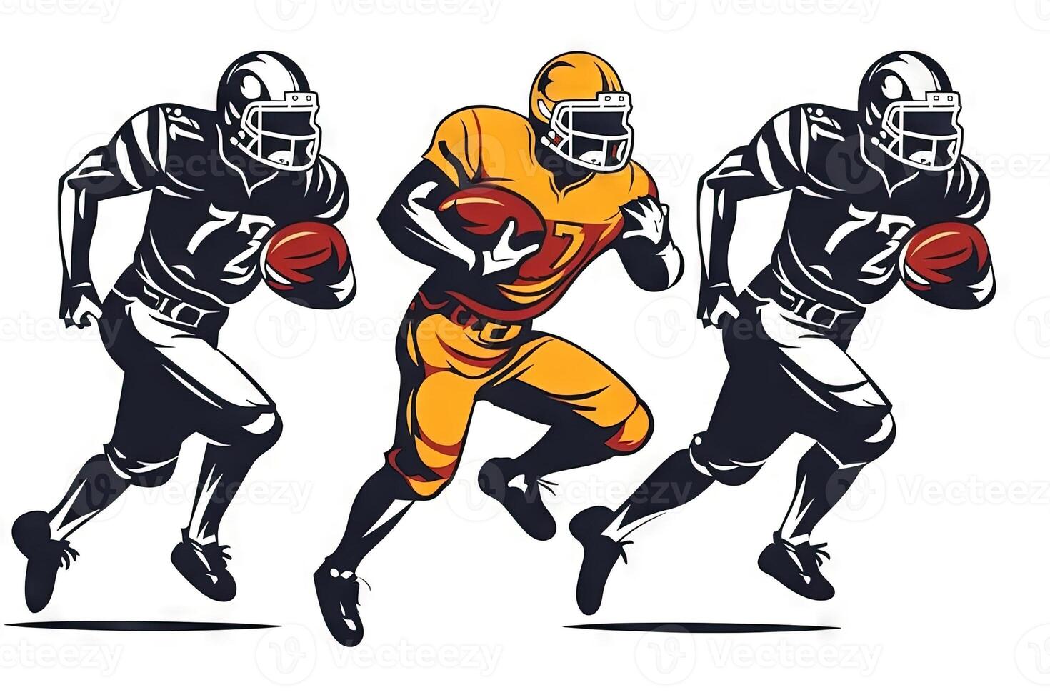 People playing american football icon illustration photo