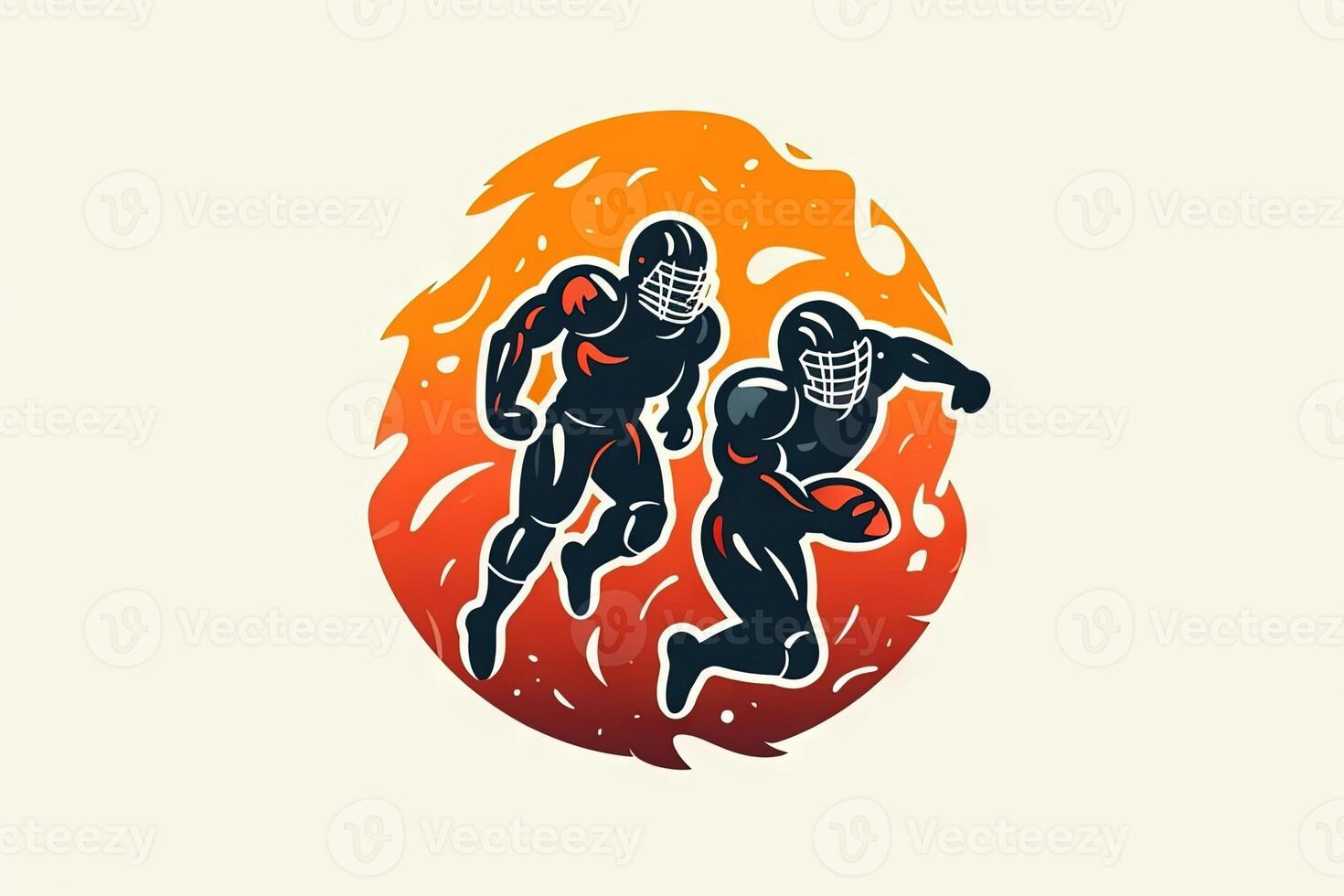 People playing american football icon illustration photo