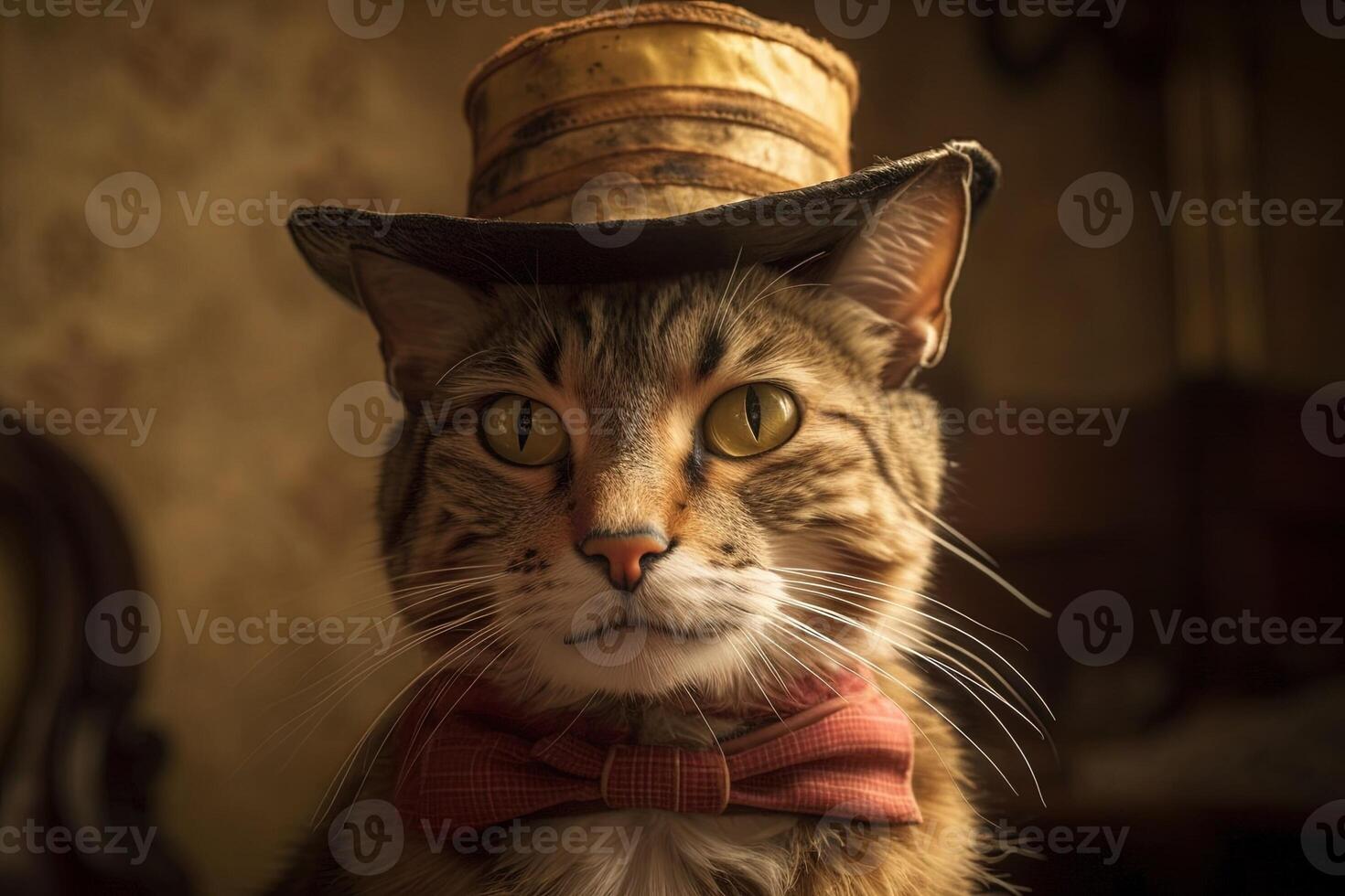 Cat as pinocchio illustration photo