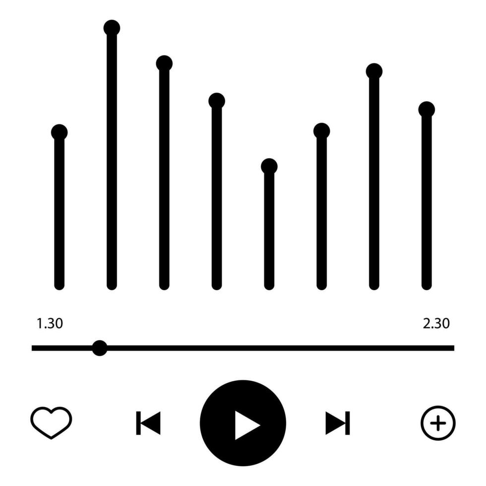 icono de vector de reproductor de música. botones de control de audio ilustración signo ur símbolo.