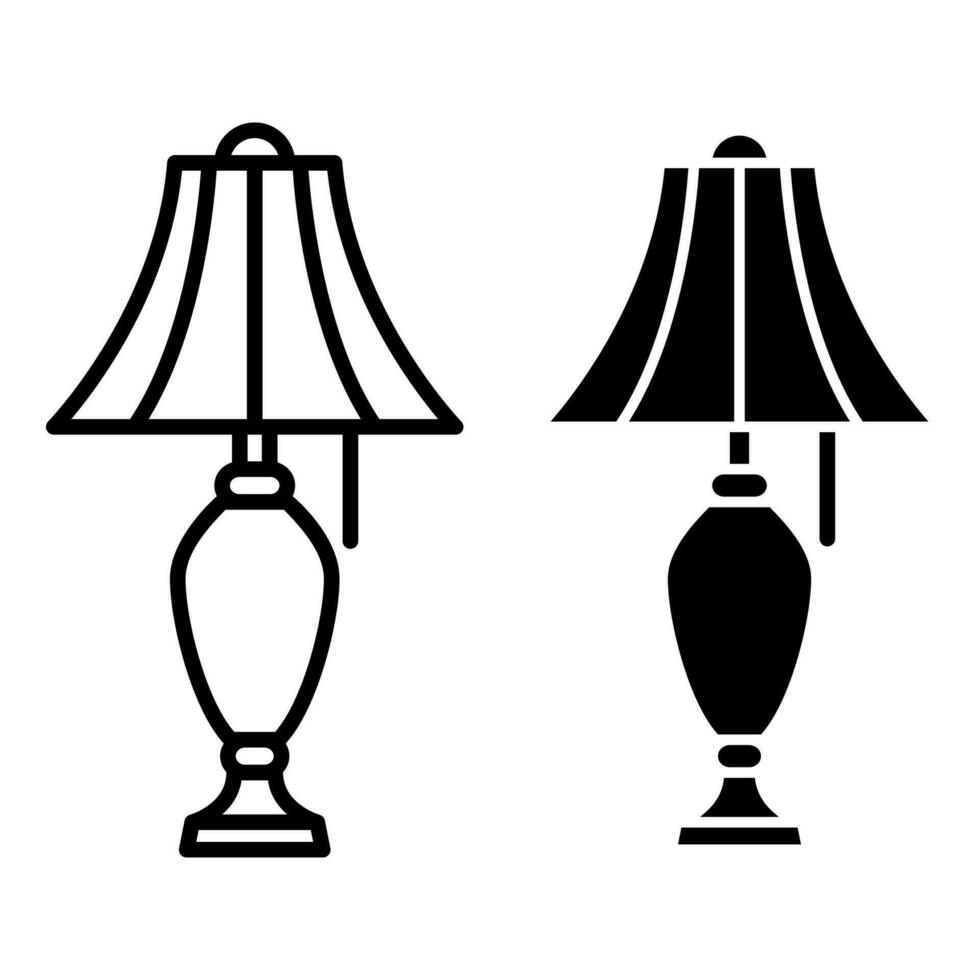 lámpara icono vector colocar. dormitorio ilustración firmar recopilación. iluminador símbolo.