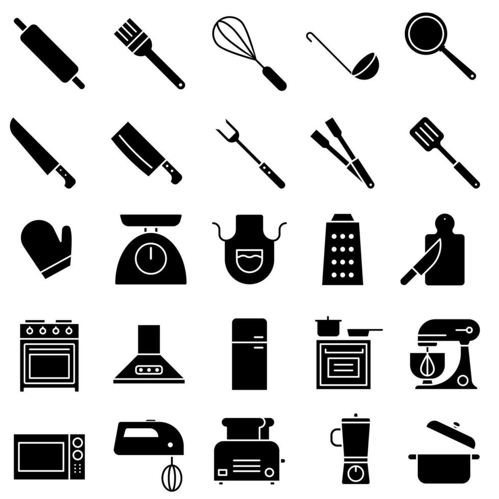 Kitchen icon vector set. cooking illustration sign collection. Cook symbol or logo.