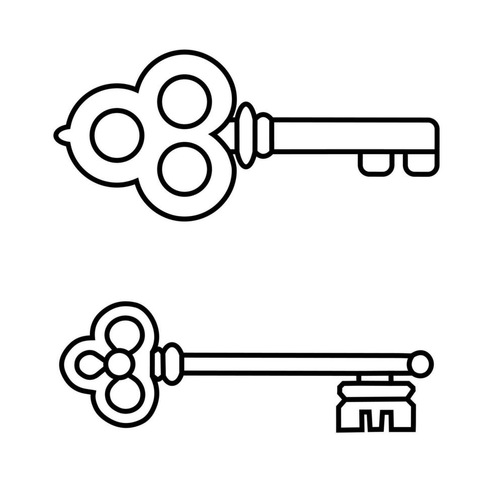 set-of-vintage-keys-vintage-key-vector-icon-key-symbol-illustration
