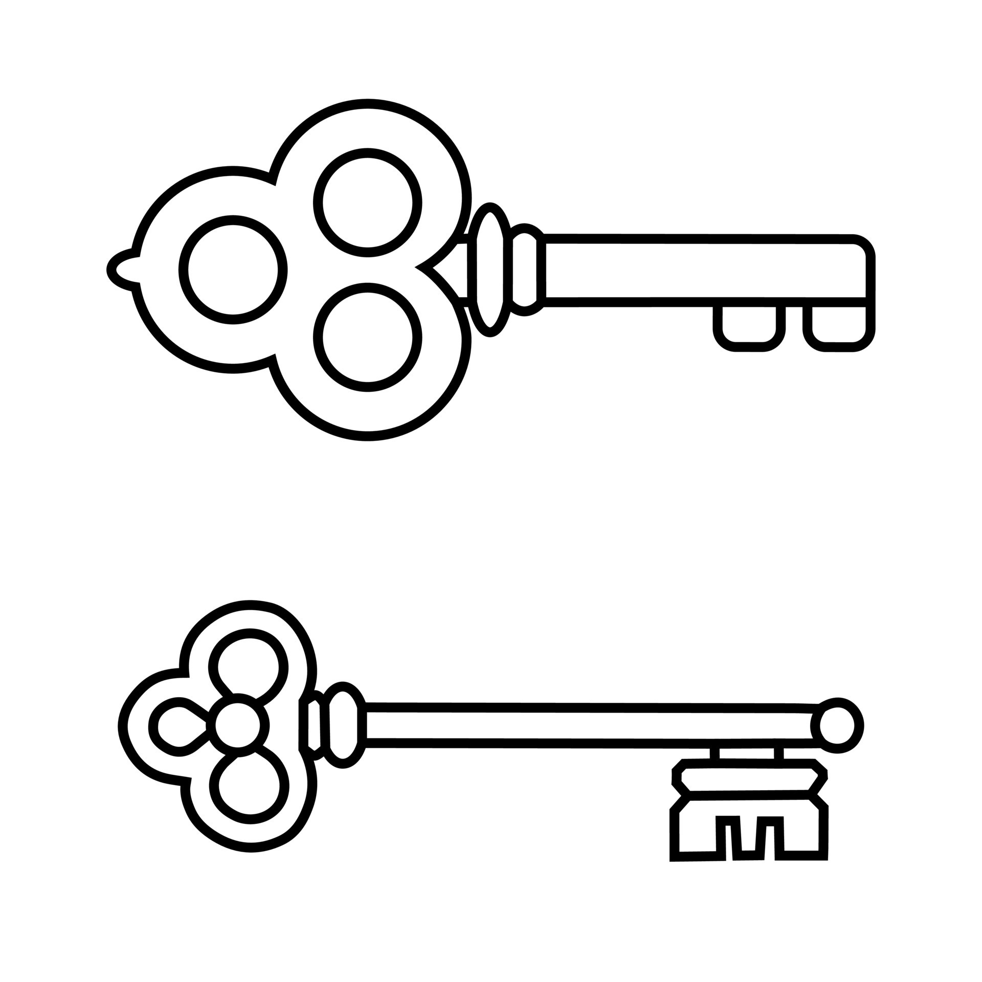 Set of vintage keys. vintage key vector icon. Key symbol illustration