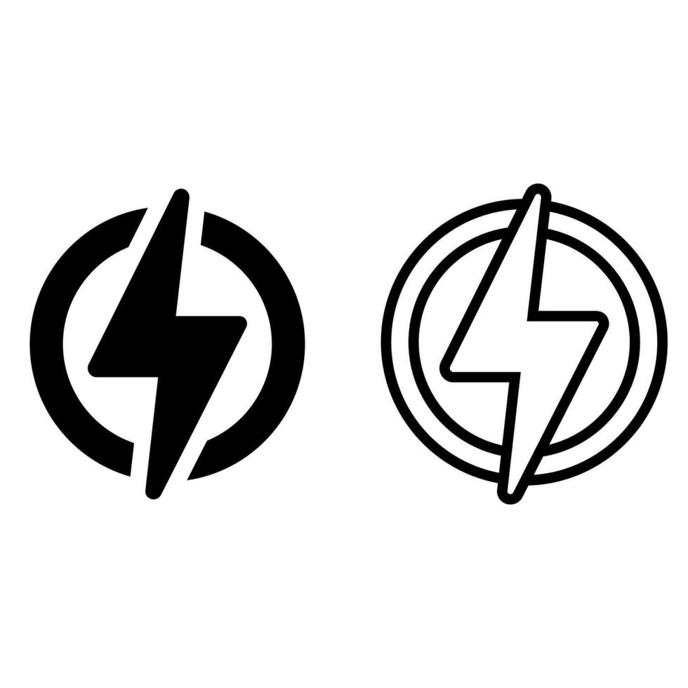 Electricity icon vector set. charging illustration sign collection
