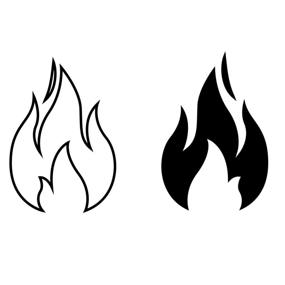 Fire icon vector set. flames illustration sign collection. light sign or symbol.