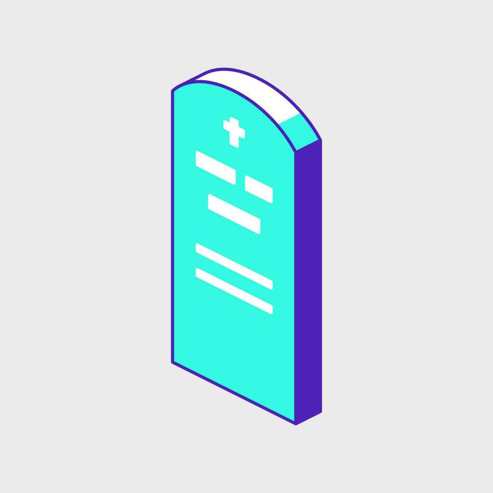 Veteran headstone isometric vector icon illustration