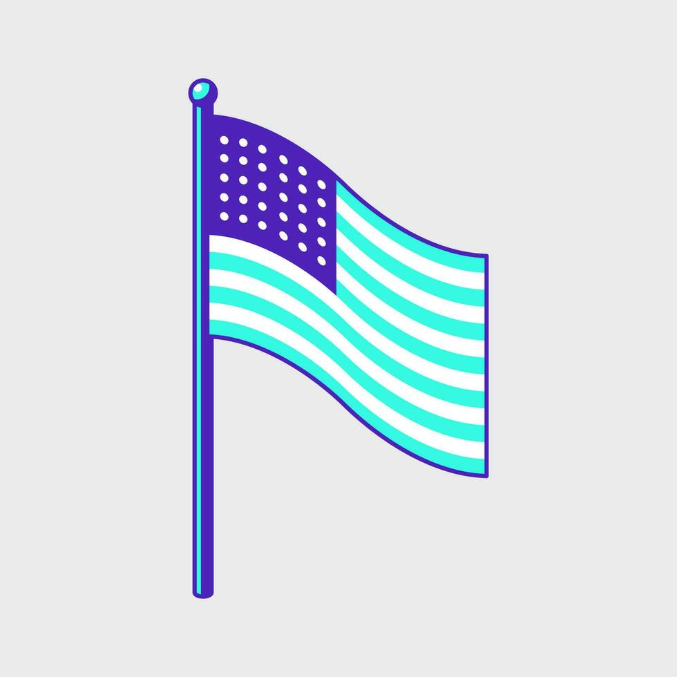 americano bandera isométrica vector icono ilustración