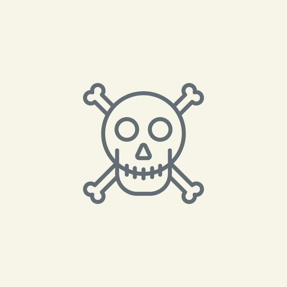 Skull and crossbones line art vector