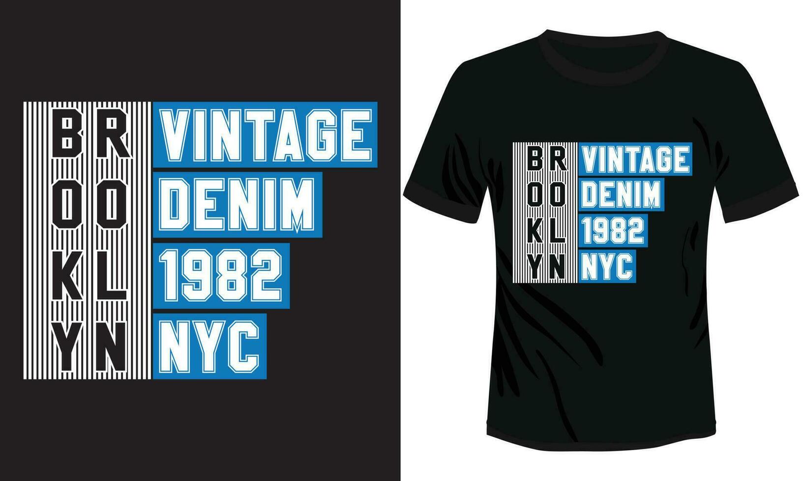 vintage denim t-shirt design vector typography  design Brooklyn New York City vector t-shirt illustration